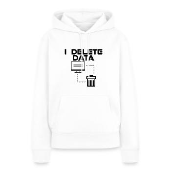 Je supprime des données 2 - Sweat à capuche Premium bio Femme - blanc - Devant - Julia (174cm)