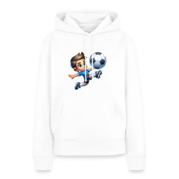 Football - Sweat à capuche Premium bio Femme - blanc - Devant - Julia (174cm)