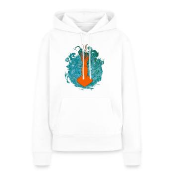 Calmar - Sweat à capuche Premium bio Femme - blanc - Devant - Julia (174cm)
