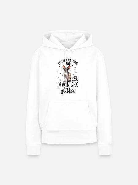 Katzen Glitzer - Devon Rex - Frauen Premium Bio Hoodie - Weiß