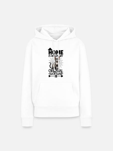 Zuhause - Orientalisch Kurzhaar - Frauen Premium Bio Hoodie - Weiß