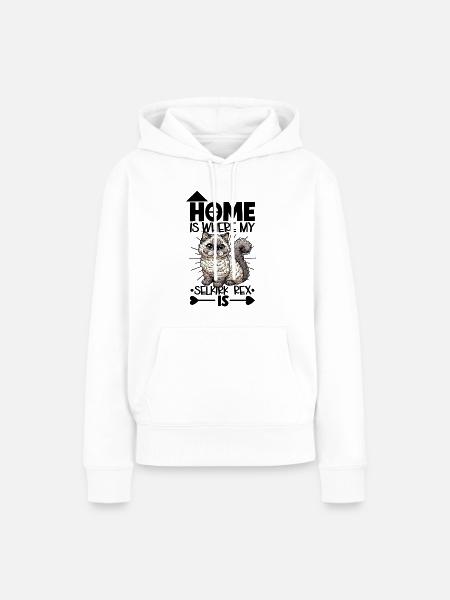 Zuhause - Selkirk Rex - Frauen Premium Bio Hoodie - Weiß