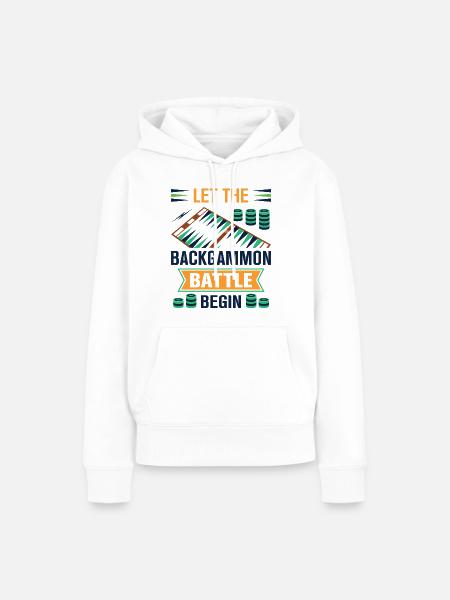 Backgammon Spiel - Frauen Premium Bio Hoodie - Weiß