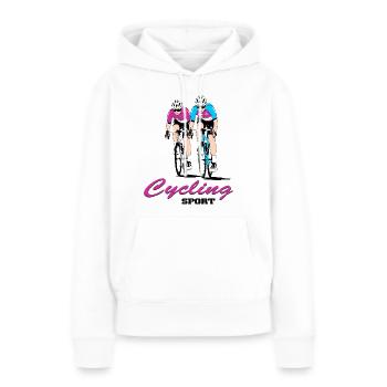 Cyclisme - Cyclistes sur route - Courses cyclistes - Sweat à capuche Premium bio Femme - blanc - Devant - Julia (174cm)