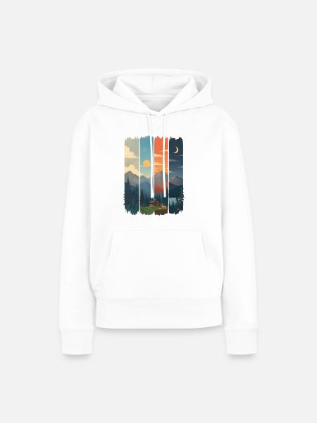 Horizonte in vier Gebirgstafeln - Frauen Premium Bio Hoodie - Weiß