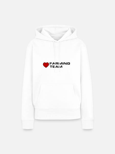 Farming Team Herz - Frauen Premium Bio Hoodie - Weiß