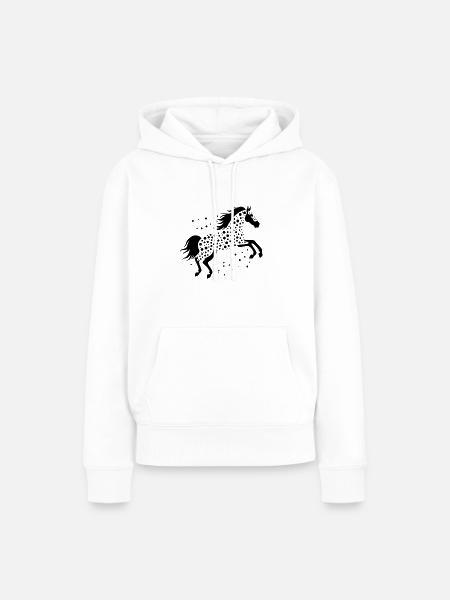 Wildes Springpferd springt - Frauen Premium Bio Hoodie - Weiß