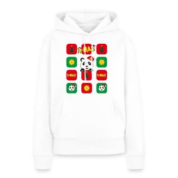 Panda mit Weihnachts-Apps, lustiger Hingucker. - Frauen Premium Bio Hoodie - Weiß - Vorne - Julia (174cm)