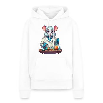 A lab rat: illustration of a rat in the lab - Women’s Premium Organic Hoodie - white - Front - Julia (174cm)