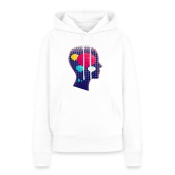 Illustration abstraite de la communication - Sweat à capuche Premium bio Femme - blanc - Devant - Julia (174cm)