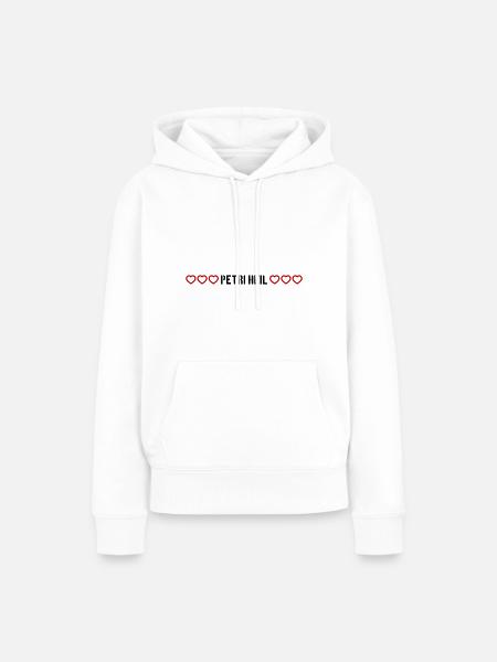 Petri Heil herzchen Fischen - Frauen Premium Bio Hoodie - Weiß