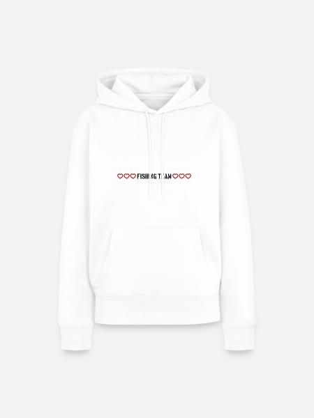 fishing team herzchen - Frauen Premium Bio Hoodie - Weiß