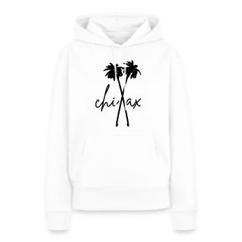 Relaxation Chill Out Palmes - Sweat à capuche Premium bio Femme - blanc - Devant - Julia (174cm)