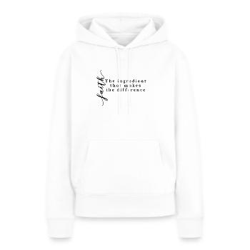 Vêtements de foi et citations de foi - Sweat à capuche Premium bio Femme - blanc - Devant - Julia (174cm)