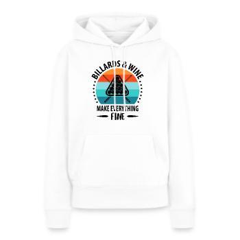 Pool Billard Queue Billardspieler Retro Vintage - Frauen Premium Bio Hoodie - Weiß - Vorne - Julia (174cm)