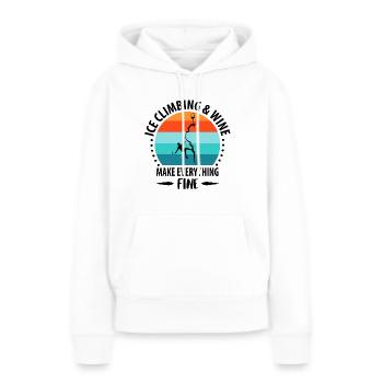 Eisklettern Eiskletterer Eispickel Bergsteigen - Frauen Premium Bio Hoodie - Weiß - Vorne - Julia (174cm)
