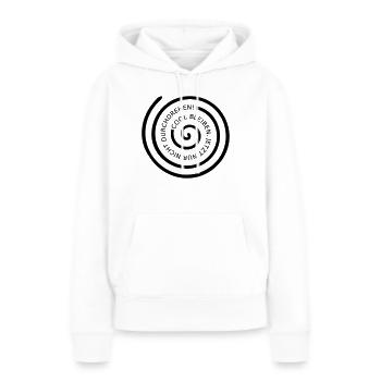 Cool bleiben - Farbwechsel - Frauen Premium Bio Hoodie - Weiß - Vorne - Julia (174cm)