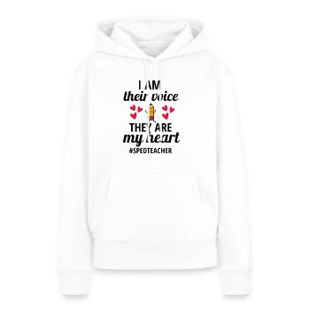 Enseignants de l’enseignement spécial Enseignement spécial - Sweat à capuche Premium bio Femme - blanc - Devant - Julia (174cm)