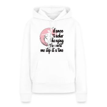 Professeur de danse Cadeau Cours de danse Professeur de danse - Sweat à capuche Premium bio Femme - blanc - Devant - Julia (174cm)