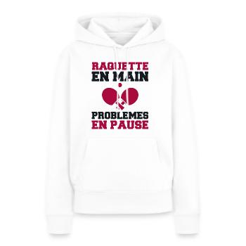 Raquette en main Ping Pong ping pong ping-pong - Sweat à capuche Premium bio Femme - blanc - Devant - Julia (174cm)
