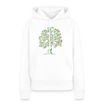 Baum Zeichnung - Frauen Premium Bio Hoodie - Weiß - Vorne - Julia (174cm)