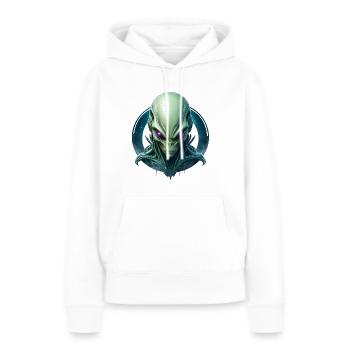 Portal der Fremden - Frauen Premium Bio Hoodie - Weiß - Vorne - Julia (174cm)