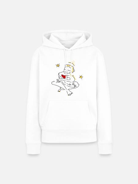 Christkind Yoga Herz Sterne - Frauen Premium Bio Hoodie - Weiß