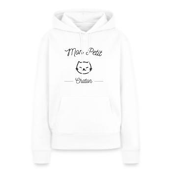 Mon petit chaton, surnom mignon - Sweat à capuche Premium bio Femme - blanc - Devant - Julia (174cm)