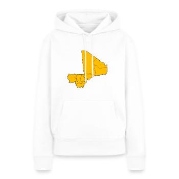 Mali yellow - Sweat à capuche Premium bio Femme - blanc - Devant - Julia (174cm)