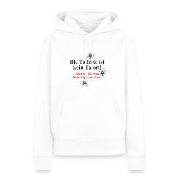 Die Toilette ist kein Tatort - Frauen Premium Bio Hoodie - Weiß - Vorne - Julia (174cm)