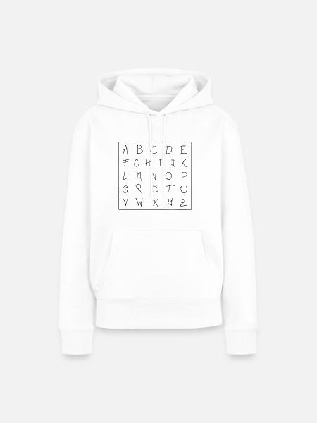 Alphabet mit Rahmen - Frauen Premium Bio Hoodie - Weiß