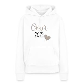 Oma 2023 - Frauen Premium Bio Hoodie - Weiß - Vorne - Julia (174cm)