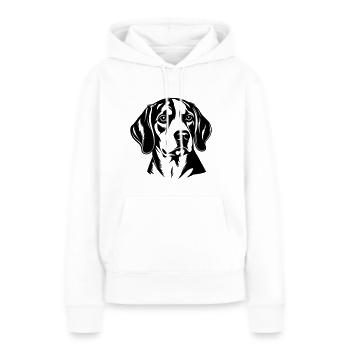 Tête de chien Beagle - Sweat à capuche Premium bio Femme - blanc - Devant - Julia (174cm)