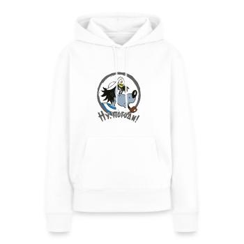 Hase und Wolf Kapitän grau - Frauen Premium Bio Hoodie - Weiß - Vorne - Julia (174cm)