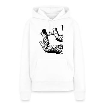 Cep de vigne - Sweat à capuche Premium bio Femme - blanc - Devant - Julia (174cm)