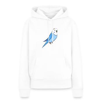 perruche bleu - Sweat à capuche Premium bio Femme - blanc - Devant - Julia (174cm)