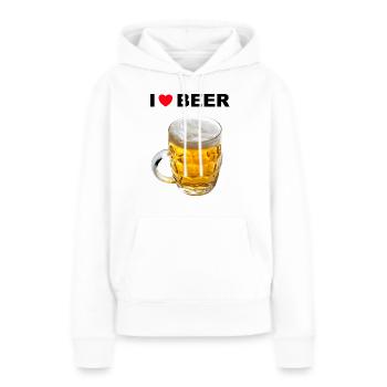 I Love Beer - Frauen Premium Bio Hoodie - Weiß - Vorne - Julia (174cm)