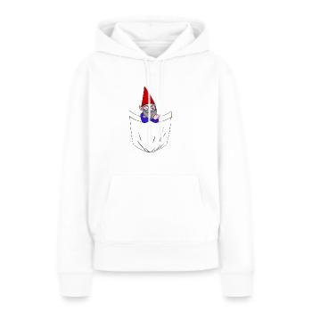 Nain - Sweat à capuche Premium bio Femme - blanc - Devant - Julia (174cm)