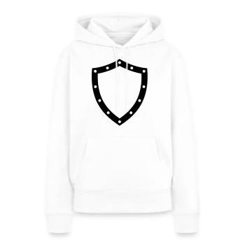shield - Sweat à capuche Premium bio Femme - blanc - Devant - Julia (174cm)