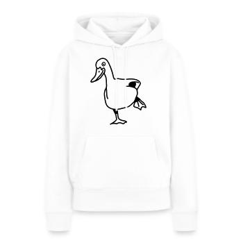 duck - Frauen Premium Bio Hoodie - Weiß - Vorne - Julia (174cm)