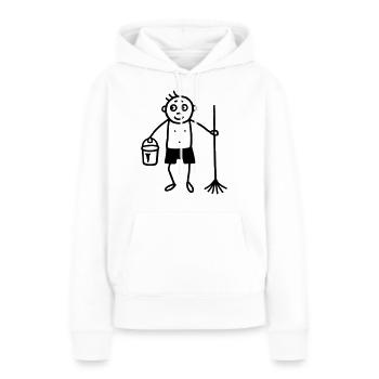 Nacktputzer - nackt putzen - Frauen Premium Bio Hoodie - Weiß - Vorne - Julia (174cm)