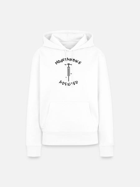 Mountainbike Addicted - Frauen Premium Bio Hoodie - Weiß