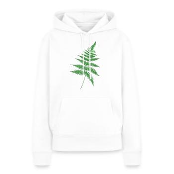 Contour de la fougère verte - Sweat à capuche Premium bio Femme - blanc - Devant - Julia (174cm)