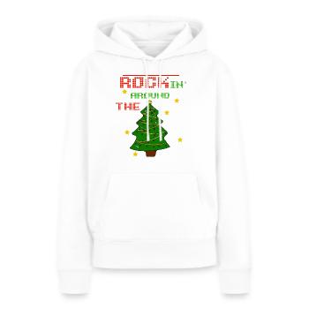 Rockin autour du sapin de Noël - Sweat à capuche Premium bio Femme - blanc - Devant - Julia (174cm)