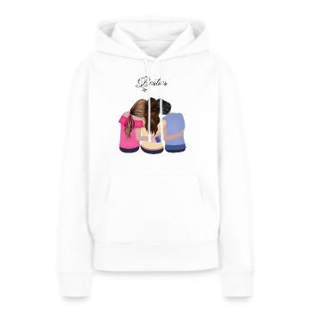 Besties Outfit - Frauen Premium Bio Hoodie - Weiß - Vorne - Julia (174cm)