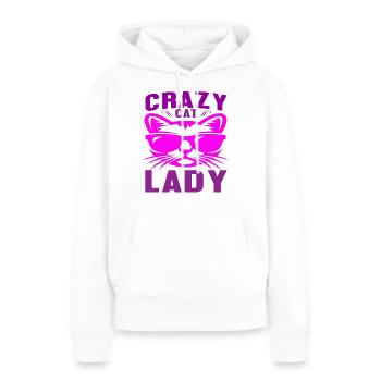 crazy cat lady - Frauen Premium Bio Hoodie - Weiß - Vorne - Julia (174cm)