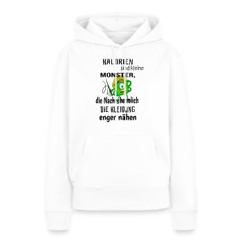 Kalorien sind kleine Monster - Frauen Premium Bio Hoodie - Weiß - Vorne - Julia (174cm)