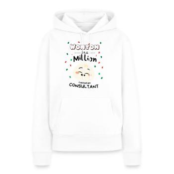 Consultante en lactation de l’humour soutien à l’allaitement - Sweat à capuche Premium bio Femme - blanc - Devant - Julia (174cm)