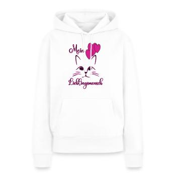 Mein Lieblingsmensch - Katzen - Frauen Premium Bio Hoodie - Weiß - Vorne - Julia (174cm)