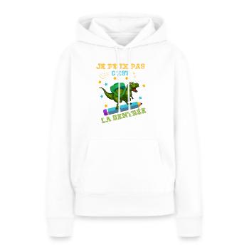 je peux pas c'est la rentrée - rentrée scolaire - Sweat à capuche Premium bio Femme - blanc - Devant - Julia (174cm)